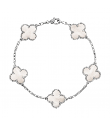Van Cleef Silver Beyaz Çelik Bileklik