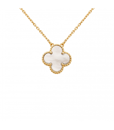 Van Cleef Gold Beyaz Çelik Kolye