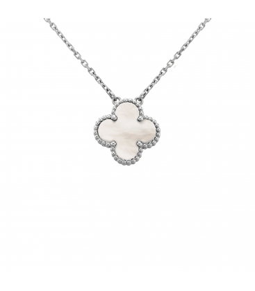 Van Cleef Silver Beyaz Çelik Kolye
